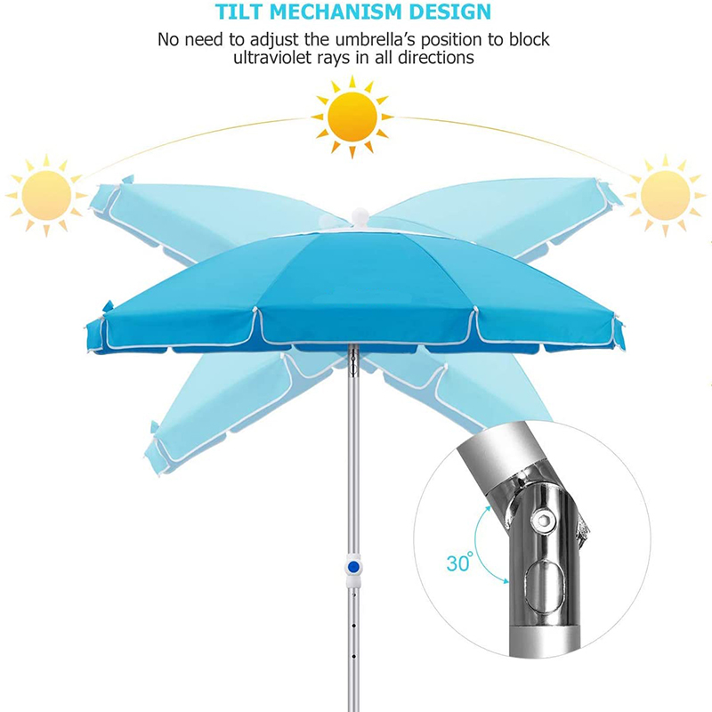 Sky Blue UV Protection Beach Parasol dőléssel BU1960-2